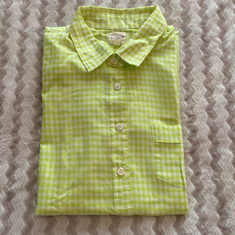 J. Crew Gingham Button Down Size Xs - image 1